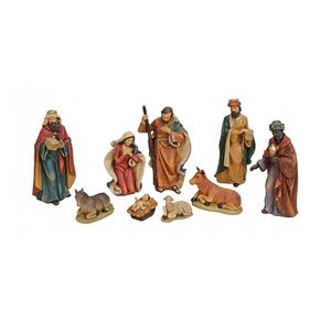 Kerststal kerst versiering figuren van polystone 9x