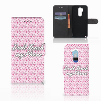 LG G7 Thinq Portemonnee Hoesje Flowers Pink DTMP - thumbnail