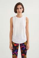 Gevlokt en gerimpeld T-shirt - WHITE - XL