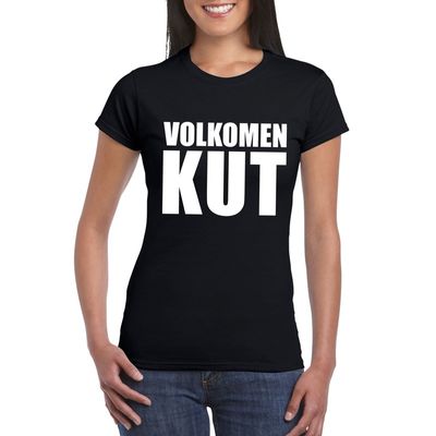 Volkomen kut tekst t-shirt zwart dames