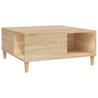 vidaXL Salontafel 80x80x36,5 cm bewerkt hout sonoma eikenkleurig