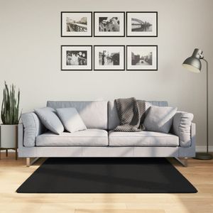 Vloerkleed laagpolig zacht en wasbaar 120x120 cm zwart