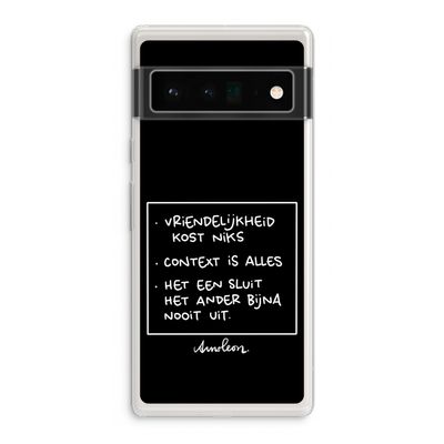 Mijn Motto's: Google Pixel 6 Pro Transparant Hoesje