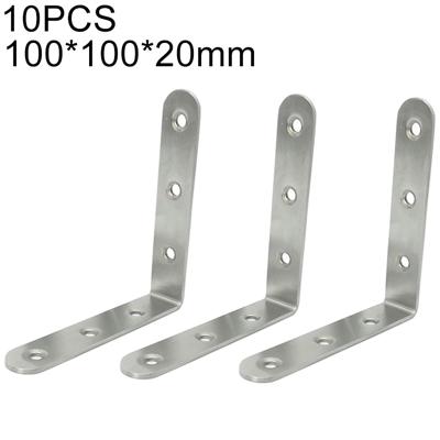 10 stuks RVS 90 graden hoek beugel hoek brace joint beugel bevestiger meubilair kabinet schermen muur (100mm)