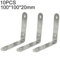 10 stuks RVS 90 graden hoek beugel hoek brace joint beugel bevestiger meubilair kabinet schermen muur (100mm)