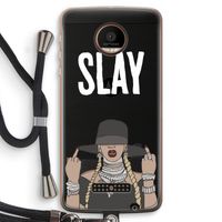 Slay All Day: Motorola Moto Z Force Transparant Hoesje met koord