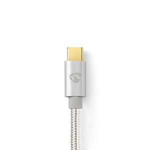 Nedis CCTB60650AL20 USB-kabel 2 m USB 2.0 Micro-USB B USB C Aluminium
