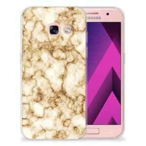 Samsung Galaxy A3 2017 TPU Siliconen Hoesje Marmer Goud