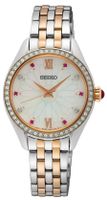 Seiko SUR542P1 Horloge staal zilver-en rosekleurig-parelmoer 29 mm