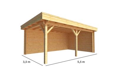 Overkapping Lisa 550 cm bij 350 cm diep Plat dak - Warentuin collection