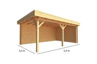 Overkapping Lisa 550 cm bij 350 cm diep Plat dak - Warentuin collection