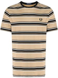 Fred Perry t-shirt rayé en coton à logo brodé - Multicolore