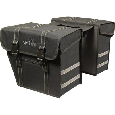 Greenlands tas dubbel zwart-zwart. afmeting 36x32x18 cm (2x) 40l. afgeschuinde kanten