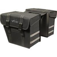 Greenlands tas dubbel zwart-zwart. afmeting 36x32x18 cm (2x) 40l. afgeschuinde kanten