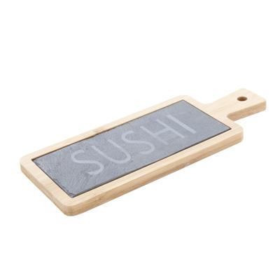 serveerplank - Leisteen/bamboe - 23 x 9 cm - rechthoek - sushi