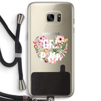 GRL PWR Flower: Samsung Galaxy S7 Edge Transparant Hoesje met koord