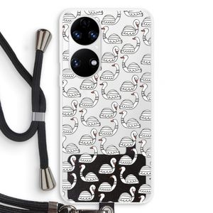 Zwanen: Huawei P50 Transparant Hoesje met koord