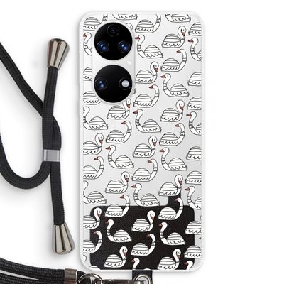 Zwanen: Huawei P50 Transparant Hoesje met koord