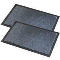 2x stuks deurmatten/schoonloopmatten Faro zwart grijs 60 x 80 cm - Deurmatten - thumbnail