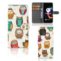 Motorola Edge 20 Lite | Telefoonhoesje | Met pasjeshouder | Vrolijke Uilen
