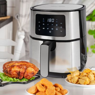 ProfiCook PC-FR 1239 H Enkel 5,5 l Vrijstaand Heteluchtfriteuse Zwart, Roestvrijstaal