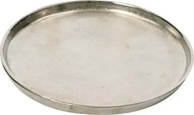 Decoris decoratiebord aluminium rond 30.5x2.5cm zilver