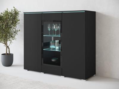 Hoge commode VITTORIO 3 deuren grafiet
