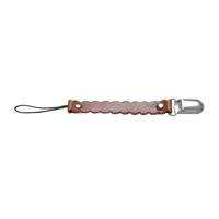 3 PC'S Wave lederen baby korte fopspeen clip ketting metaal fopspeen tepel houder slotjes (bruin)
