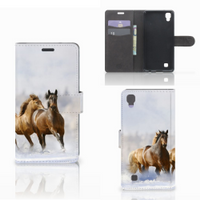 LG X Power Telefoonhoesje met Pasjes Paarden - thumbnail