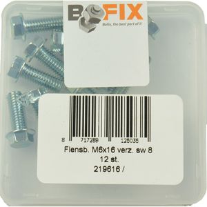 Bofix 219616 Flensbout M6x16 verz. SW8 p/12