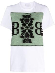 Barrie oversize logo-patch cashmere T-shirt - Blanc