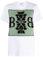 Barrie oversize logo-patch cashmere T-shirt - Blanc