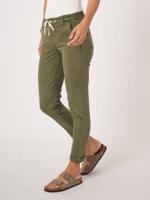 Broek met trekkoord en opgerolde zoom