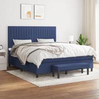 Boxspring met matras stof blauw 180x200 cm