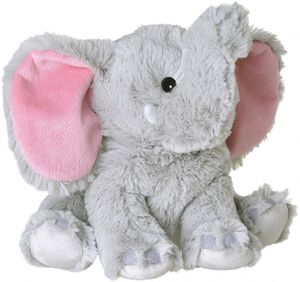 Olifanten speelgoed artikelen opwarmbare olifant knuffelbeest grijs 29 cm