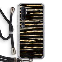 Gouden strepen: Xiaomi Mi Note 10 Pro Transparant Hoesje met koord