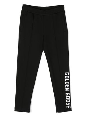 Golden Goose Kids pantalon de jogging à logo imprimé - Noir