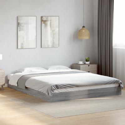 Bedframe zonder matras 160x200 cm spaanplaat grijs Sonoma