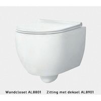 Xenz Gio wandcloset diepspoel Spoelrandloos 50.5x35cm zonder zitting Mat Wit AL8801-03 - thumbnail