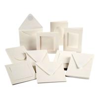 Creativ Company Passepartout kaarten, afmeting kaart 10,5x15 + 12,5x12,5 cm, inhoud kan variëren , off-white, 50 set/ 1 doos