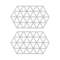 Krumble Siliconen pannenonderzetter Hexagon lang - Grijs - Set van 2 - thumbnail