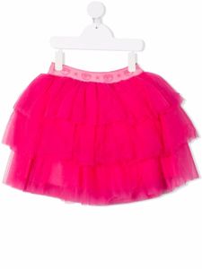 Chiara Ferragni Kids jupe en tulle à ceinture à logo - Rose