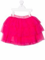 Chiara Ferragni Kids jupe en tulle à ceinture à logo - Rose