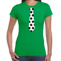 Groen supporter t-shirt voetbal stropdas EK/ WK voor dames - thumbnail