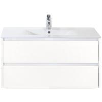 Dante Badmeubelset 100 cm - Wit Hoogglans - Keramische Wastafel Wit Enjoy