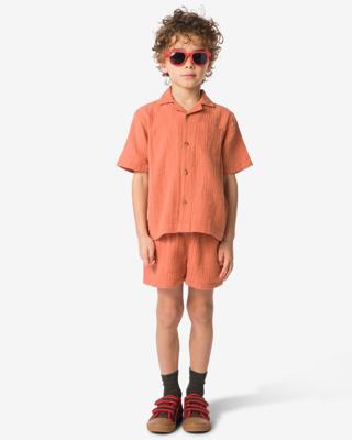 HEMA Kinderkledingset shirt en short regular fit lichtbruin (lichtbruin)