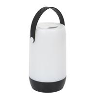 Portable tafellamp/campinglamp - zwart - touch - batterij of usb - 23.5 cm