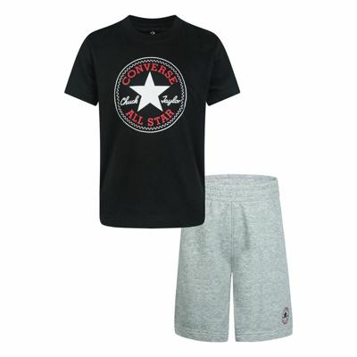 Sportoutfit voor kinderen Converse Core Tee Zwart/Gris - Maat: 5-6 Jaar