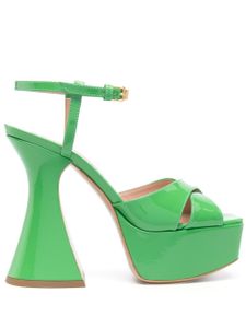 Moschino sandales en cuir verni à plateforme - Vert