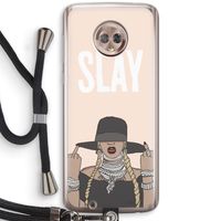 Slay All Day: Motorola Moto G6 Transparant Hoesje met koord